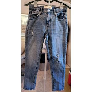 GAP 1969 Jeans Women Sz 27r Authentic Best Girlfriend Zip Slim Distressed